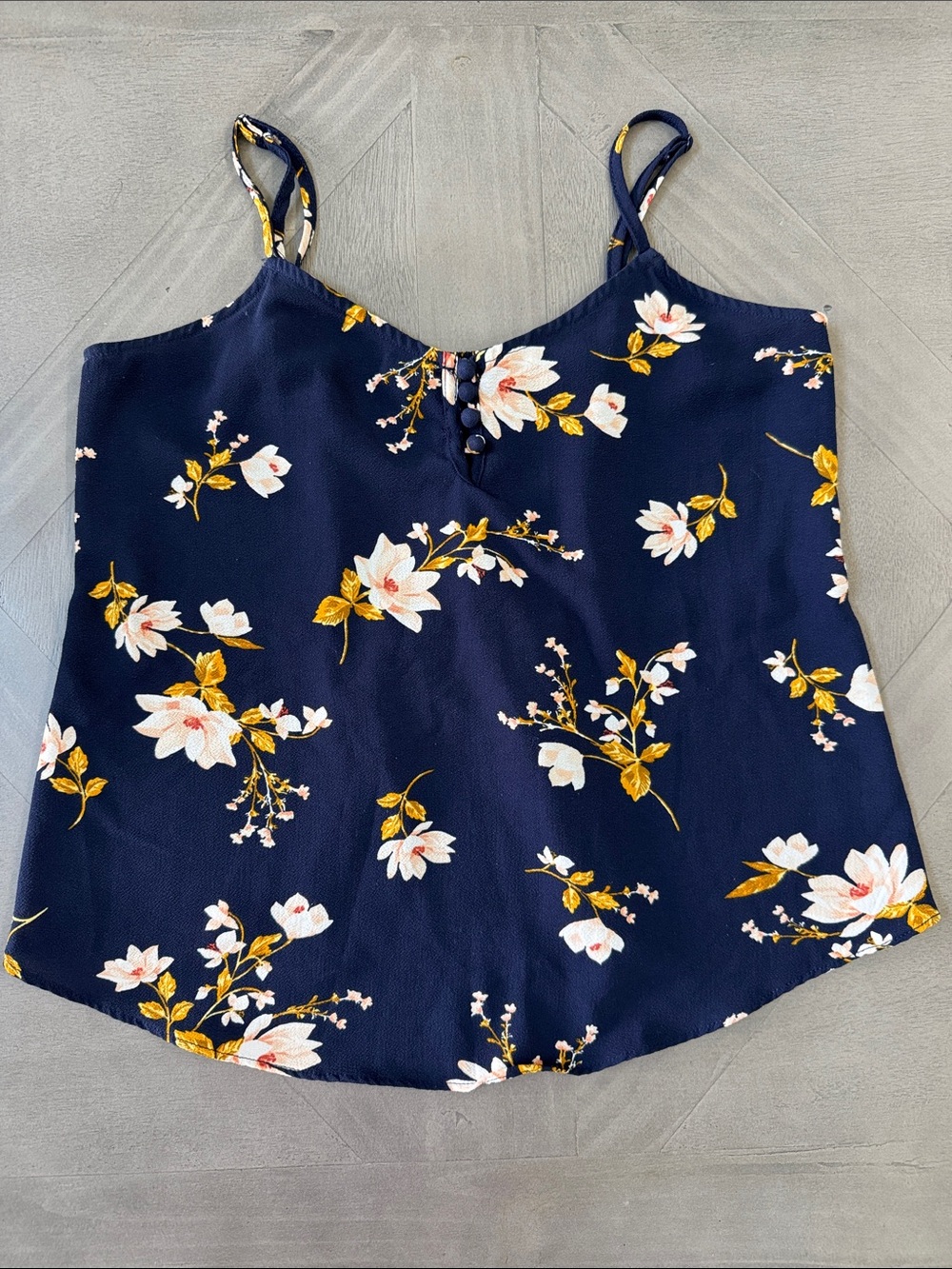 Navy Floral Spaghetti Strap Cami Top